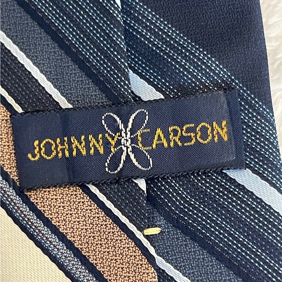 Classic Striped Navy and Brown Tie - Picture 5 of 6